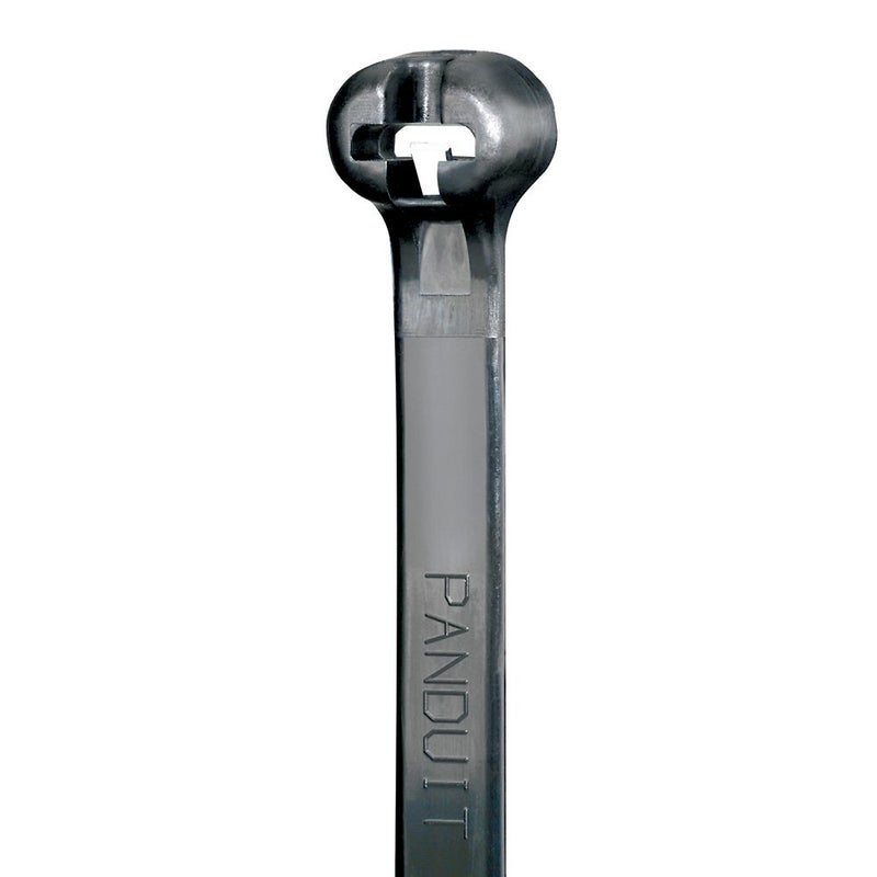 Panduit BT4LH-TL0 Cable Tie, Metal Barb, Light Heavy, Weather Resistant Nylon 6.6, 14.9-Inch Length, Black (250-Pack) - Image 1